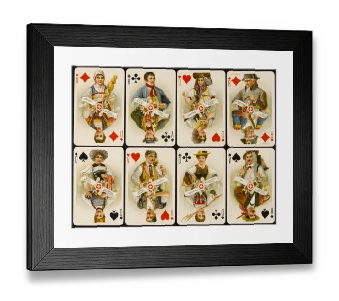 Framed Print : Swiss Playing Card Pack Framed Print : Swiss Playing Card Pack