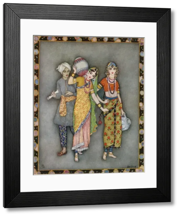 Framed Print : Racial / India / Jar Carry Framed Print : Racial / India / Jar Carry