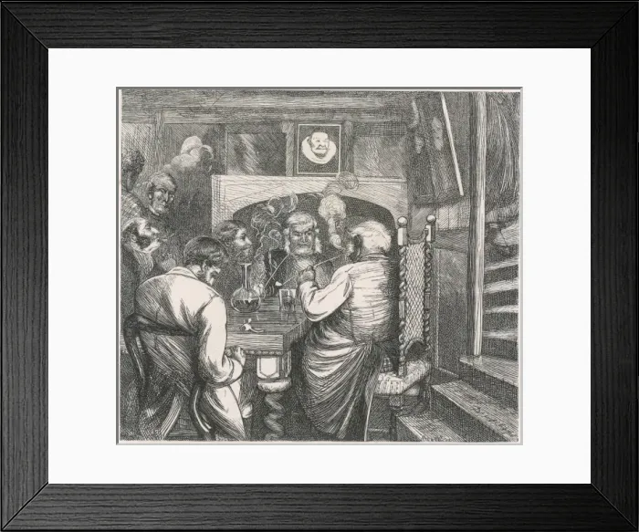 Framed Print : A Smoking Party 1874 Framed Print : A Smoking Party 1874