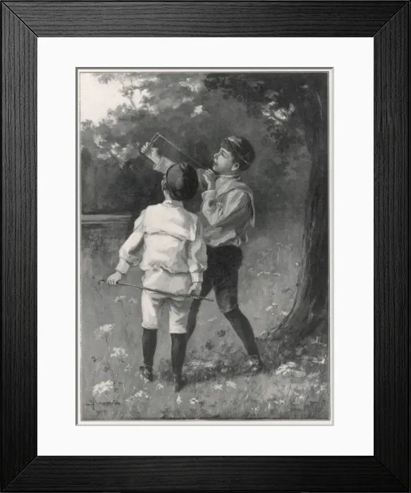 Framed Print : Boy W / Catapult 1898 Framed Print : Boy W / Catapult 1898