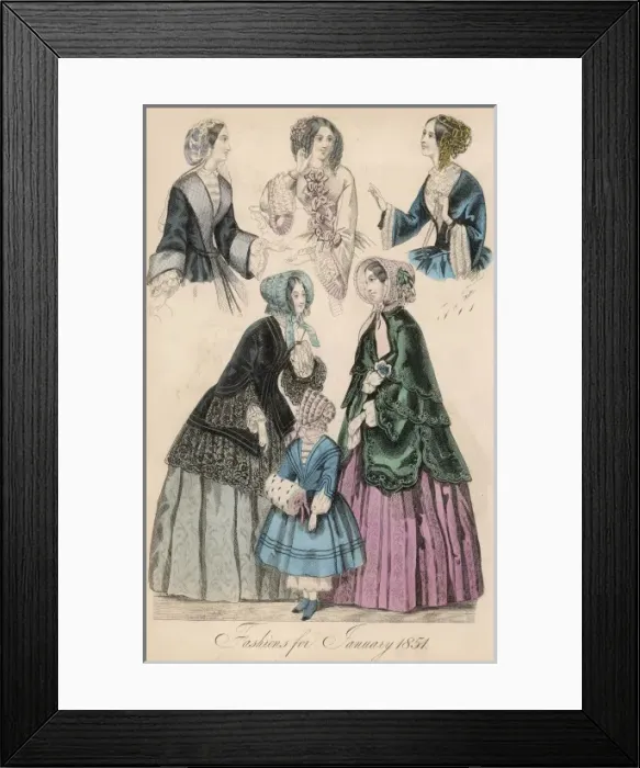 Framed Print : Fashions / January 1851 Framed Print : Fashions / January 1851