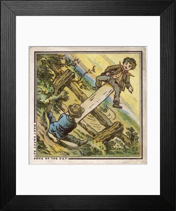 Framed Print : Boys on See-Saw / C19Th Framed Print : Boys on See-Saw / C19Th