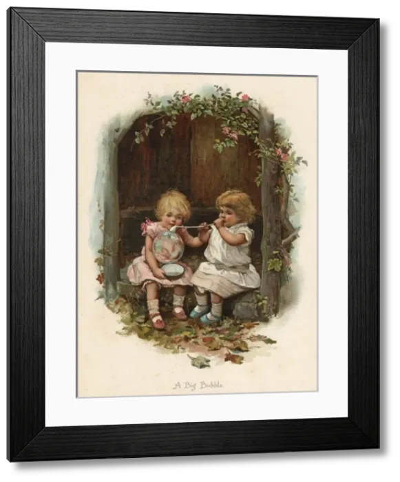Framed Print : Blowing Bubbles / C. 1890 Framed Print : Blowing Bubbles / C. 1890