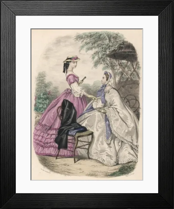Framed Print : Fashions in Garden ?1864 Framed Print : Fashions in Garden ?1864