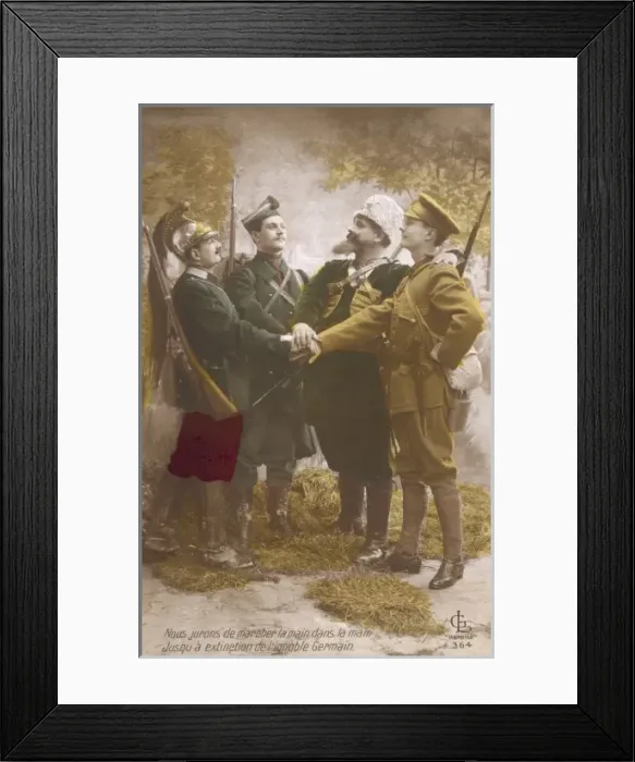 Framed Print : Allies Propaganda Card Framed Print : Allies Propaganda Card