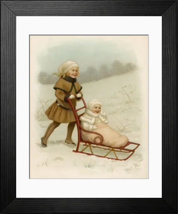Framed Print : Game / Winter / Sledge Ride Framed Print : Game / Winter / Sledge Ride