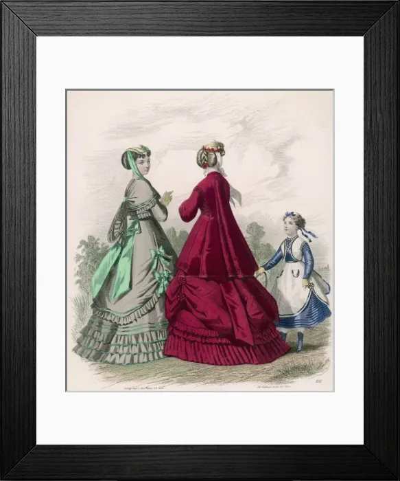 Framed Print : Pannier Skirts of 1868 Framed Print : Pannier Skirts of 1868