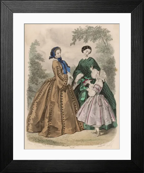 Framed Print : WOMEN & GIRL 1859-60 Framed Print : WOMEN & GIRL 1859-60