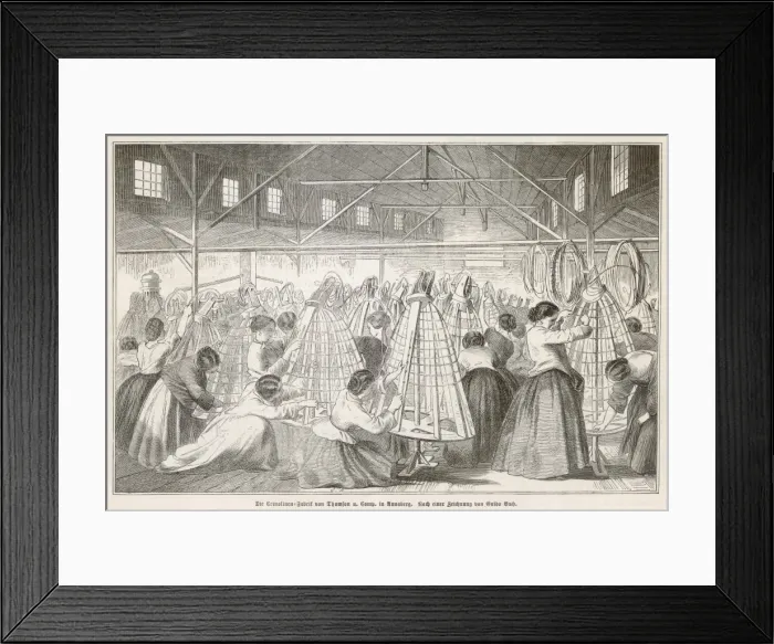 Framed Print : Crinoline Manufacture Framed Print : Crinoline Manufacture
