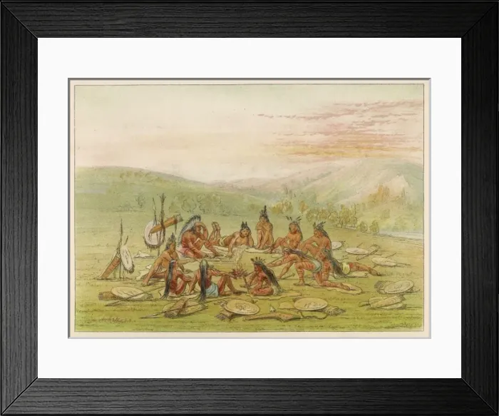 Framed Print : Racial / Sioux Relaxing Framed Print : Racial / Sioux Relaxing