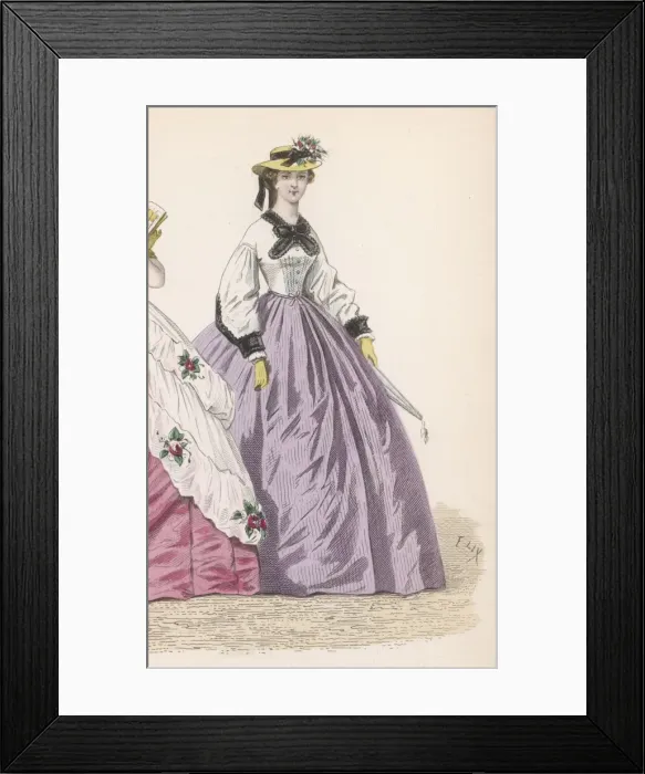 Framed Print : Lilac Skirt Early 1860S Framed Print : Lilac Skirt Early 1860S