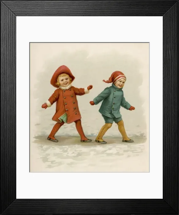 Framed Print : Two Children on Ice 1890 Framed Print : Two Children on Ice 1890