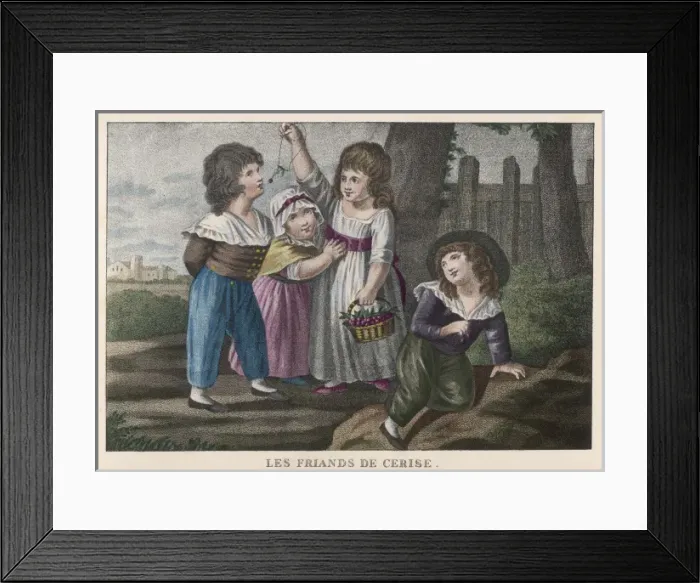 Framed Print : Children Eating Cherries Framed Print : Children Eating Cherries