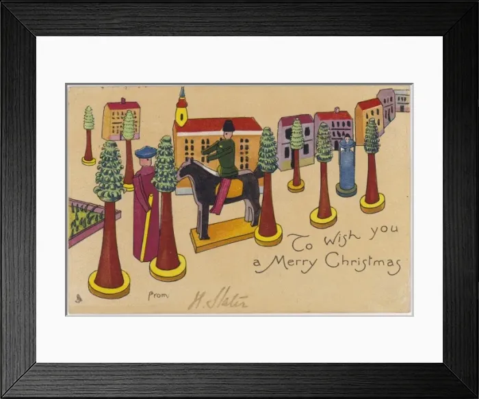 Framed Print : Toys on Christmas Card