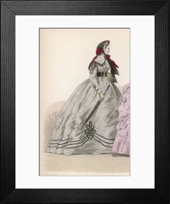 Framed Print : History of Fashion 1865 Framed Print : History of Fashion 1865