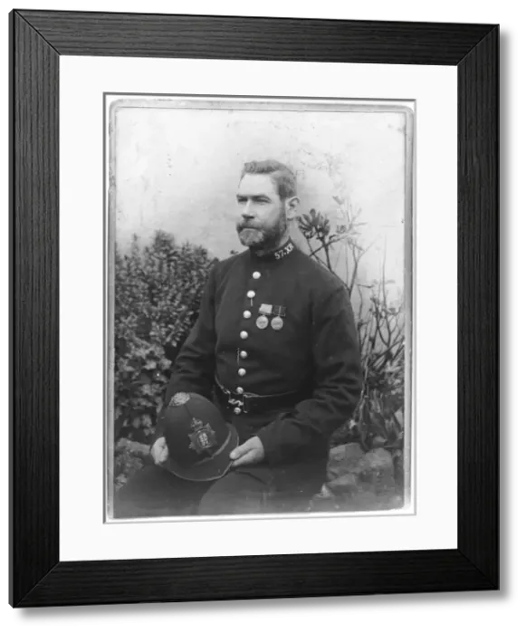 Framed Print : Police Officer & Helmet Framed Print : Police Officer & Helmet