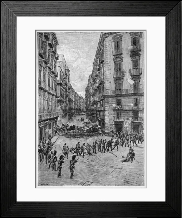 Framed Print : Uprising in Naples - 1 Framed Print : Uprising in Naples - 1