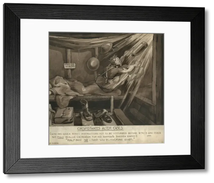 Framed Print : Officer Awoken Cartoon Framed Print : Officer Awoken Cartoon