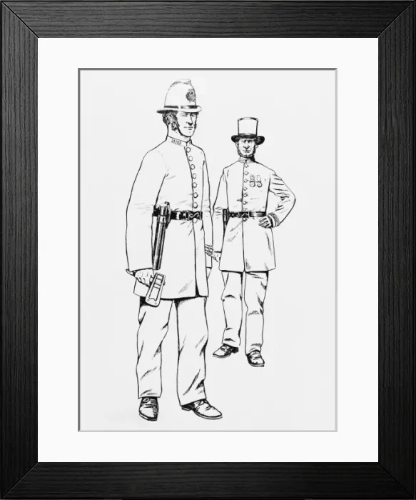 Framed Print : Police Uniforms 1863-65 Framed Print : Police Uniforms 1863-65
