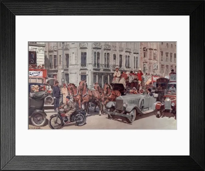 Framed Print : The Old and the New Rubbing Wheels : Coaching Days and Moto Framed Print : The Old and the New Rubbing Wheels : Coaching Days and Moto