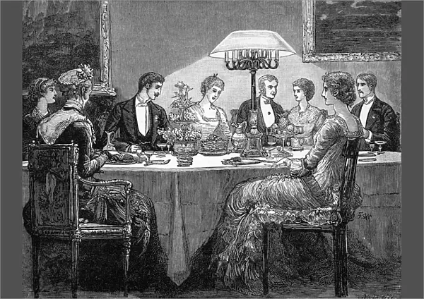 Victorian dinner scene