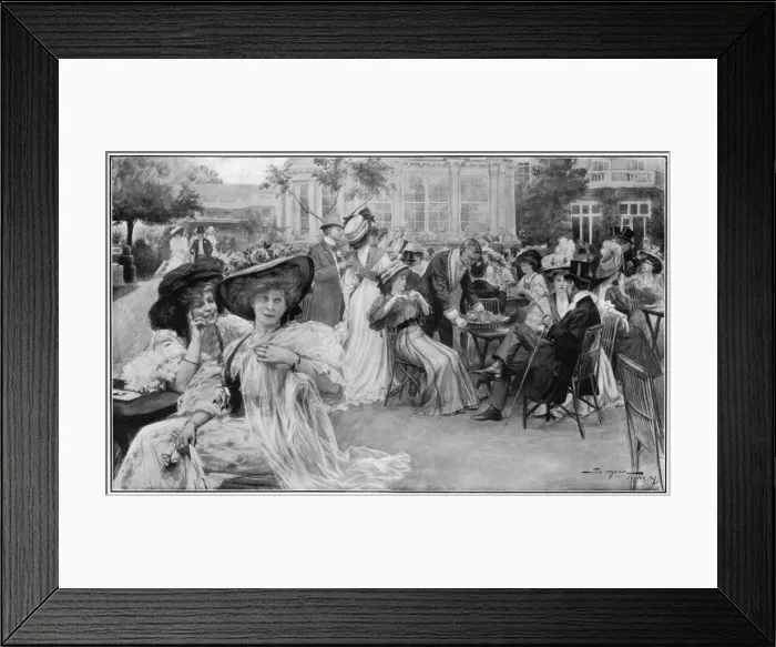 Framed Print : Societys Saturday: Tea on the lawn at Ranelagh Framed Print : Societys Saturday: Tea on the lawn at Ranelagh