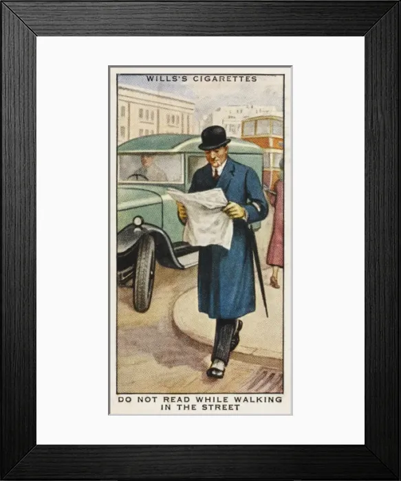 Framed Print : Reading in the Street Framed Print : Reading in the Street