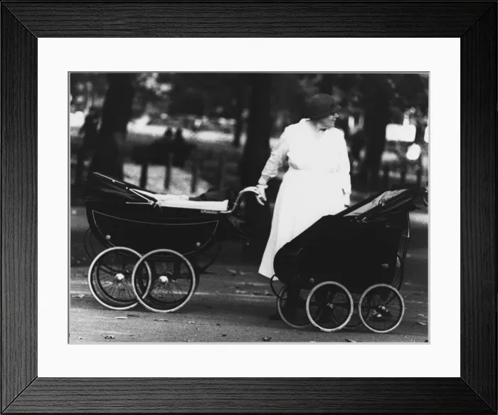 Framed Print : Nannie Minding Prams Framed Print : Nannie Minding Prams