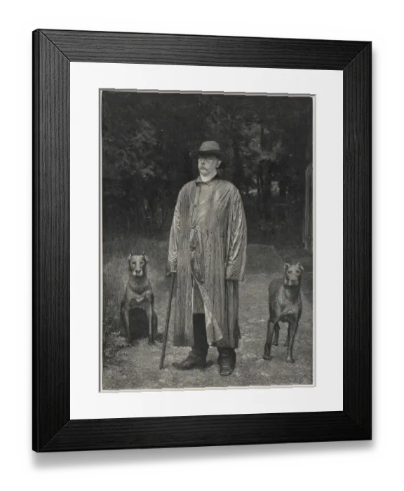 Framed Print : Bismarck with Dogs 1887 Framed Print : Bismarck with Dogs 1887