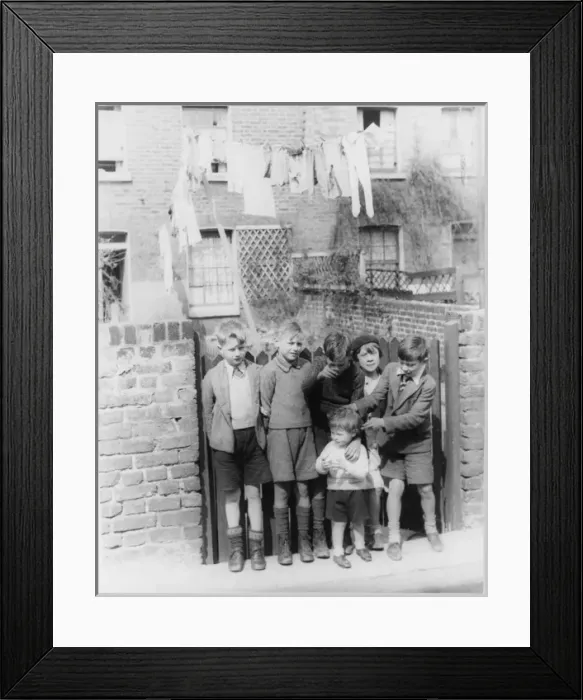 Framed Print : Children at Garden Gate Framed Print : Children at Garden Gate