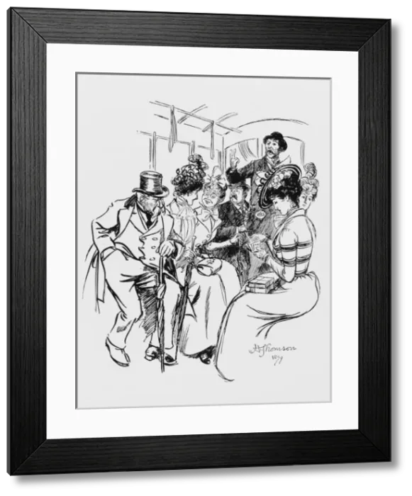 Framed Print : Conductor Collects Fares Framed Print : Conductor Collects Fares