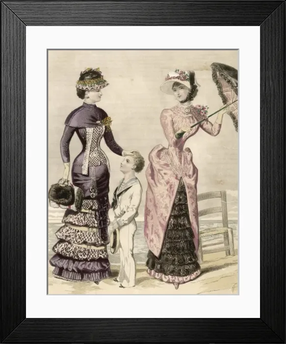 Framed Print : Women & Sailor Boy 1870S Framed Print : Women & Sailor Boy 1870S