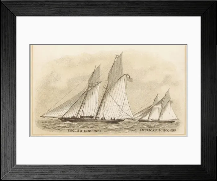 Framed Print : English, Amer Schooners Framed Print : English, Amer Schooners