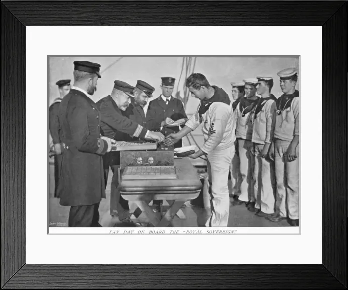 Framed Print : Pay Day on Naval Ship Framed Print : Pay Day on Naval Ship