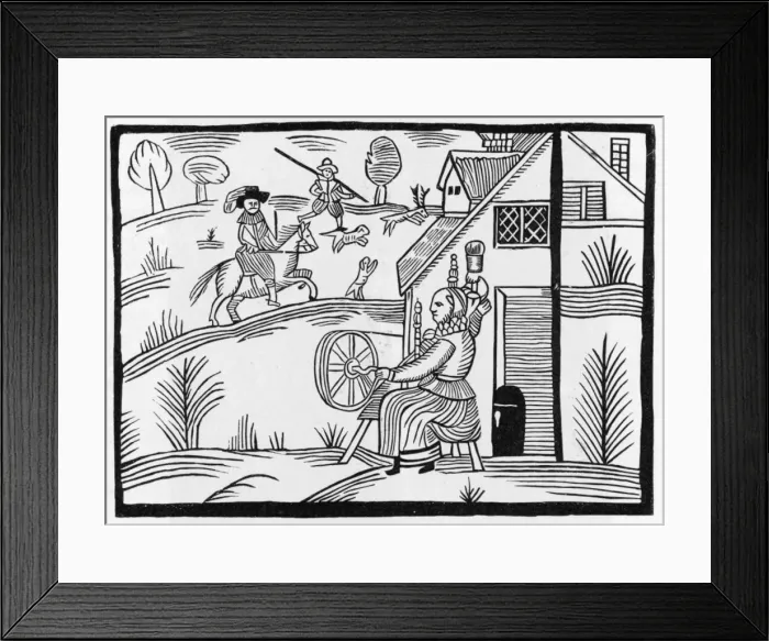 Framed Print : Spinning / Hunting 17C Framed Print : Spinning / Hunting 17C