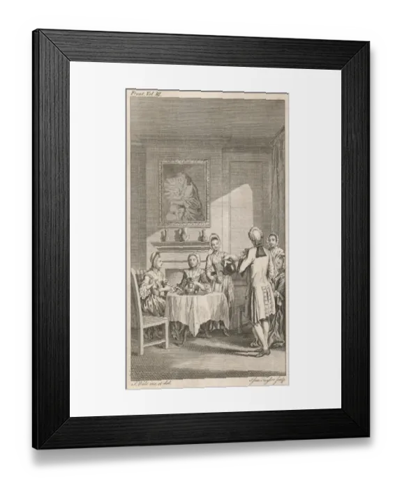 Framed Print : English Tea Party C1750 Framed Print : English Tea Party C1750