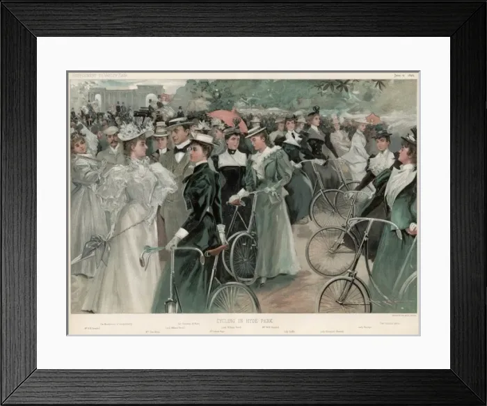 Framed Print : Social / Posh Cyclists 19C Framed Print : Social / Posh Cyclists 19C