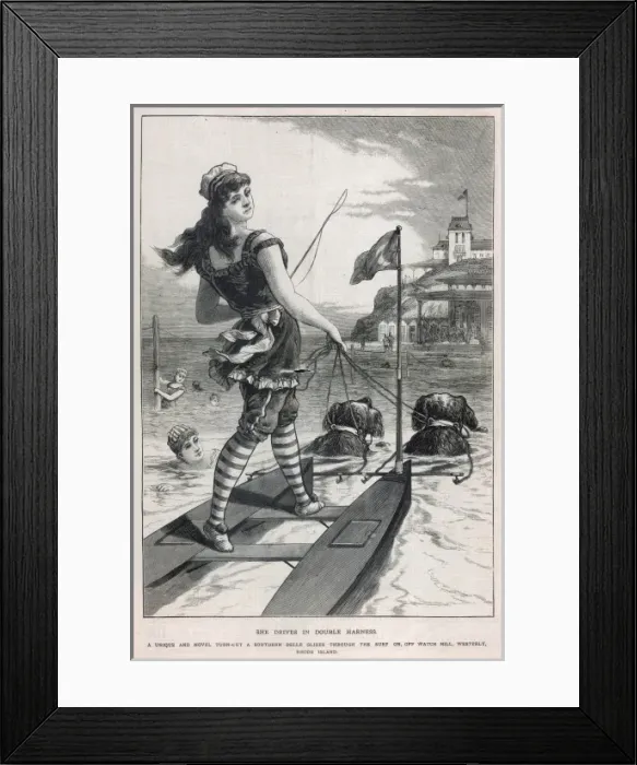 Framed Print : Dog-Drawn Catamaran Framed Print : Dog-Drawn Catamaran