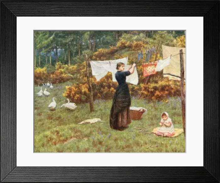Framed Print : Social / Washing Day 19C Framed Print : Social / Washing Day 19C