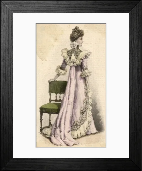 Framed Print : Pink Teagown 1899 Framed Print : Pink Teagown 1899