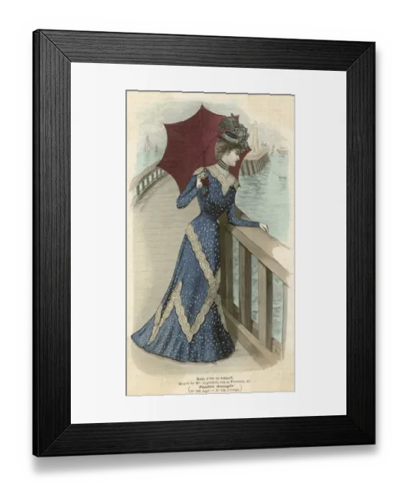 Framed Print : Blue & Lace Dress 1899 Framed Print : Blue & Lace Dress 1899