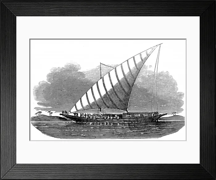 Framed Print : Large Lanteen-Rigged Dhow on the Nile, 1853 Framed Print : Large Lanteen-Rigged Dhow on the Nile, 1853