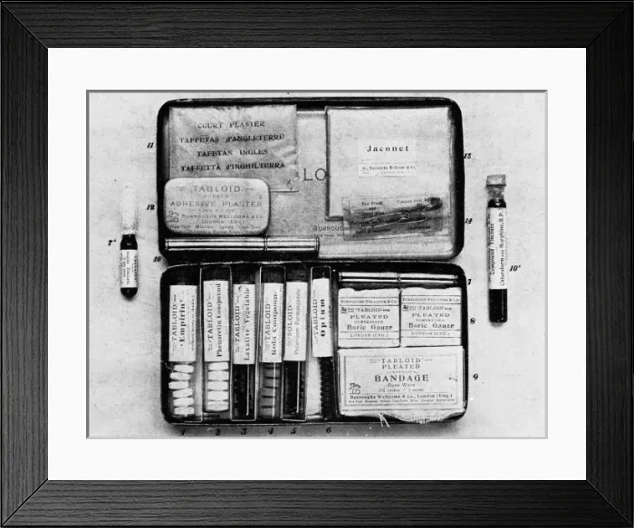 Framed Print : Soldiers tabloid first aid pack Framed Print : Soldiers tabloid first aid pack