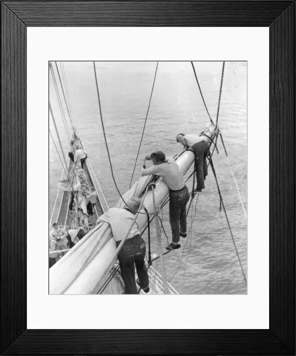 Framed Print : Furling the Mainsail on the Sorlandet Framed Print : Furling the Mainsail on the Sorlandet