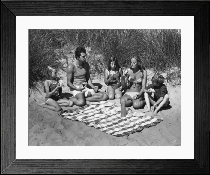 Framed Print : Picnic on the Beach Framed Print : Picnic on the Beach