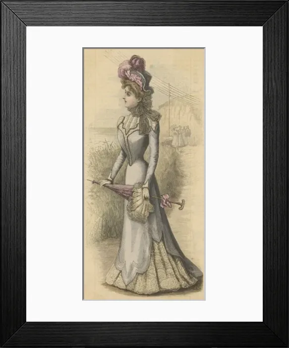 Framed Print : Grey & Lace Dress 1899 Framed Print : Grey & Lace Dress 1899
