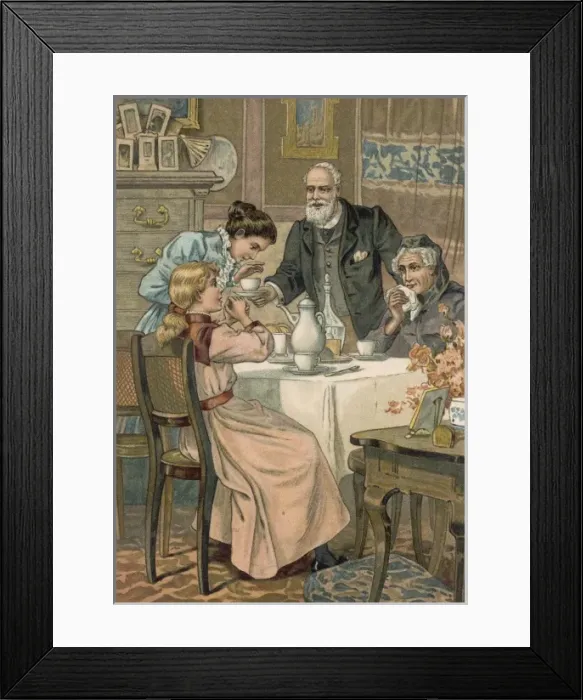 Framed Print : Family  /  Hilda Makes Coffe