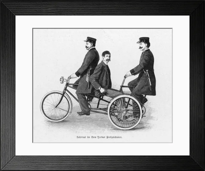 Framed Print : Policeman on Tricycle Framed Print : Policeman on Tricycle