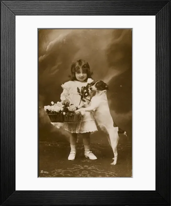 Framed Print : Girl and her Pet Dog Framed Print : Girl and her Pet Dog
