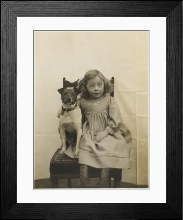 Framed Print : Edie and her Pet Dog Framed Print : Edie and her Pet Dog